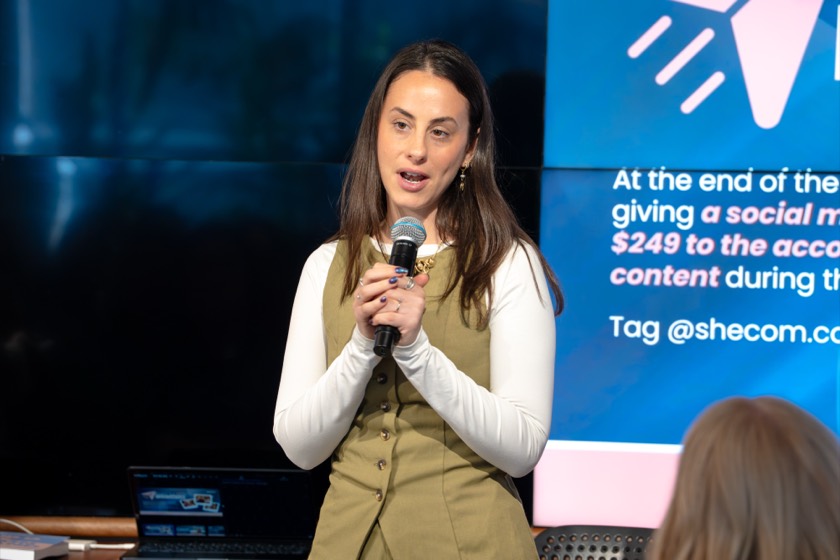 Gabi speaking at the SHE-com Roadshow
